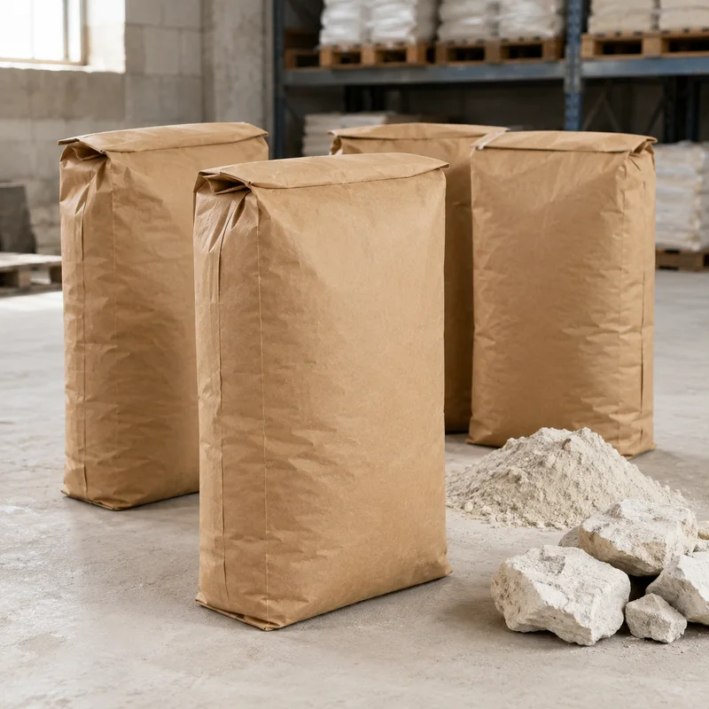 Unbranded kraft paper valve bags for minerals and industrial powders